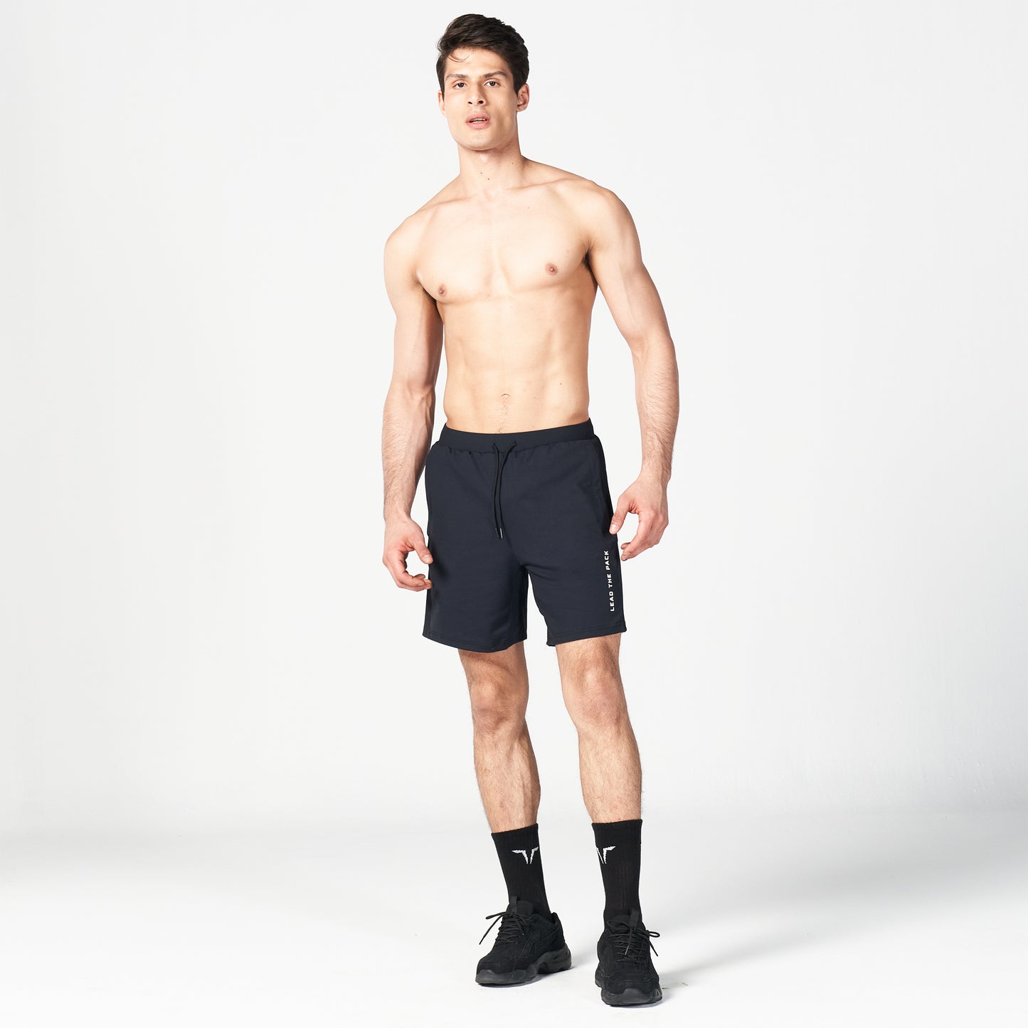 squatwolf-gym-wear-ribbed-flex-shorts-black-workout-short-for-men