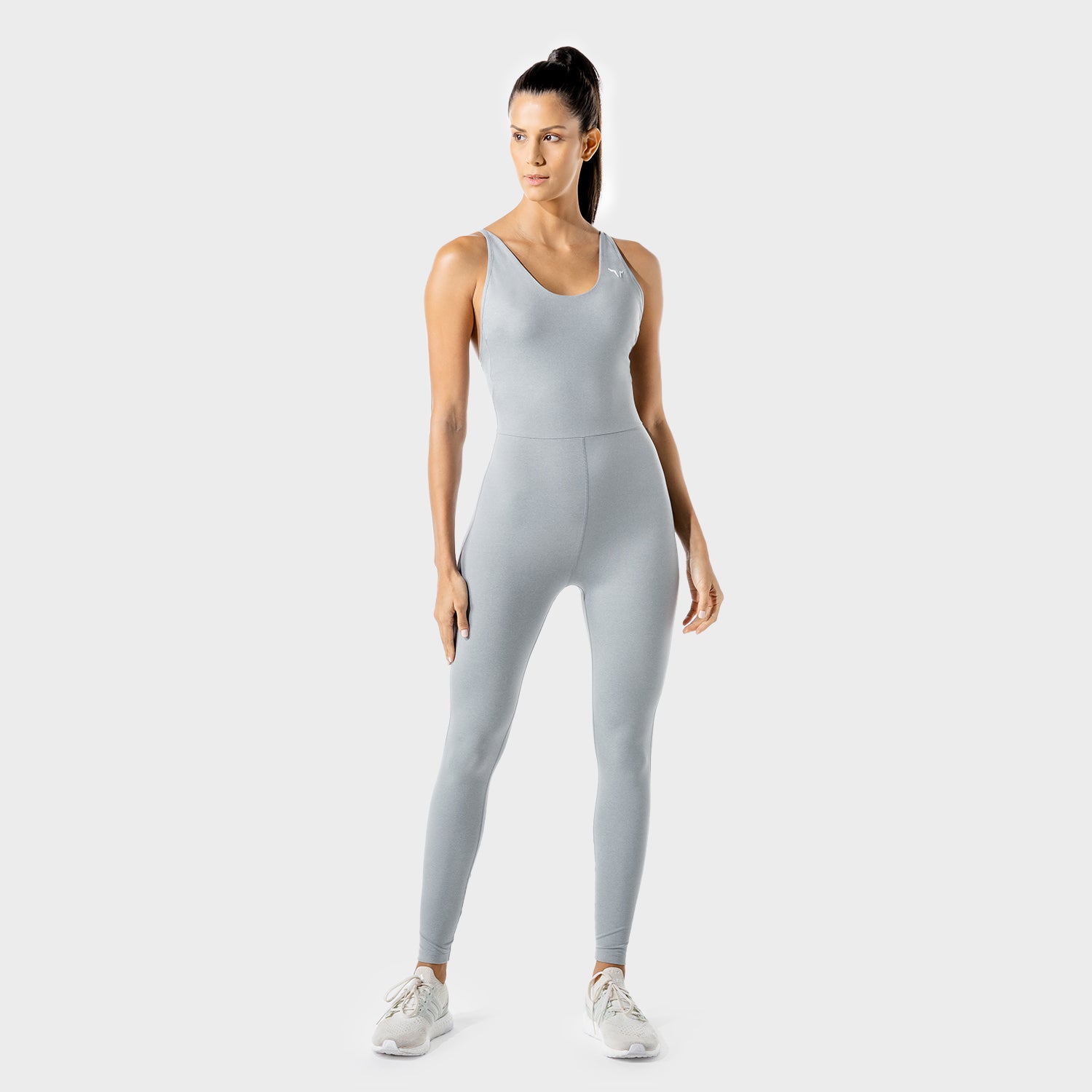 squatwolf-gym-wear-womens-fitness-performance-catsuit-grey-workout-tops