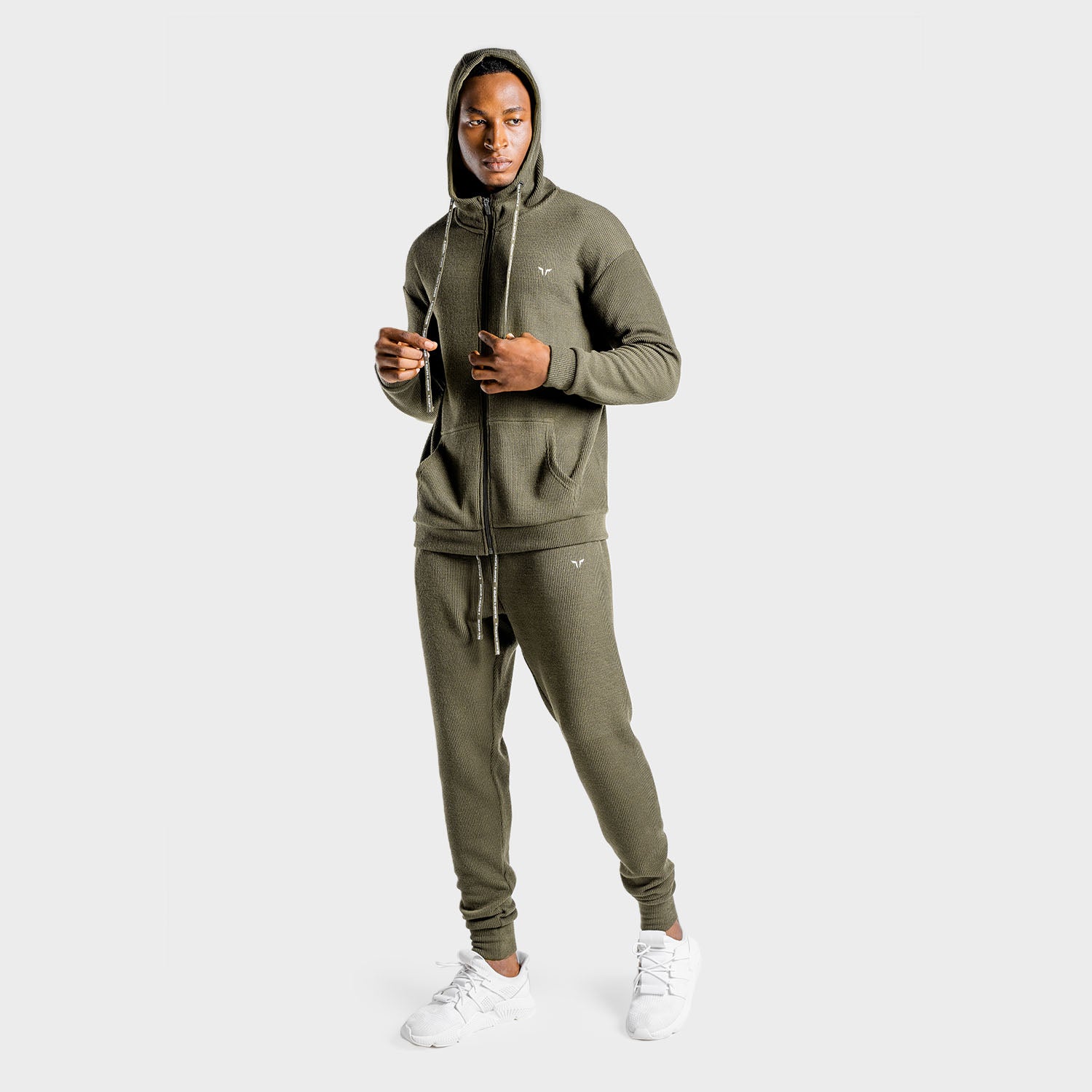 squatwolf-workout-hoodies-for-men-luxe-zip-up-olive-gym-wear