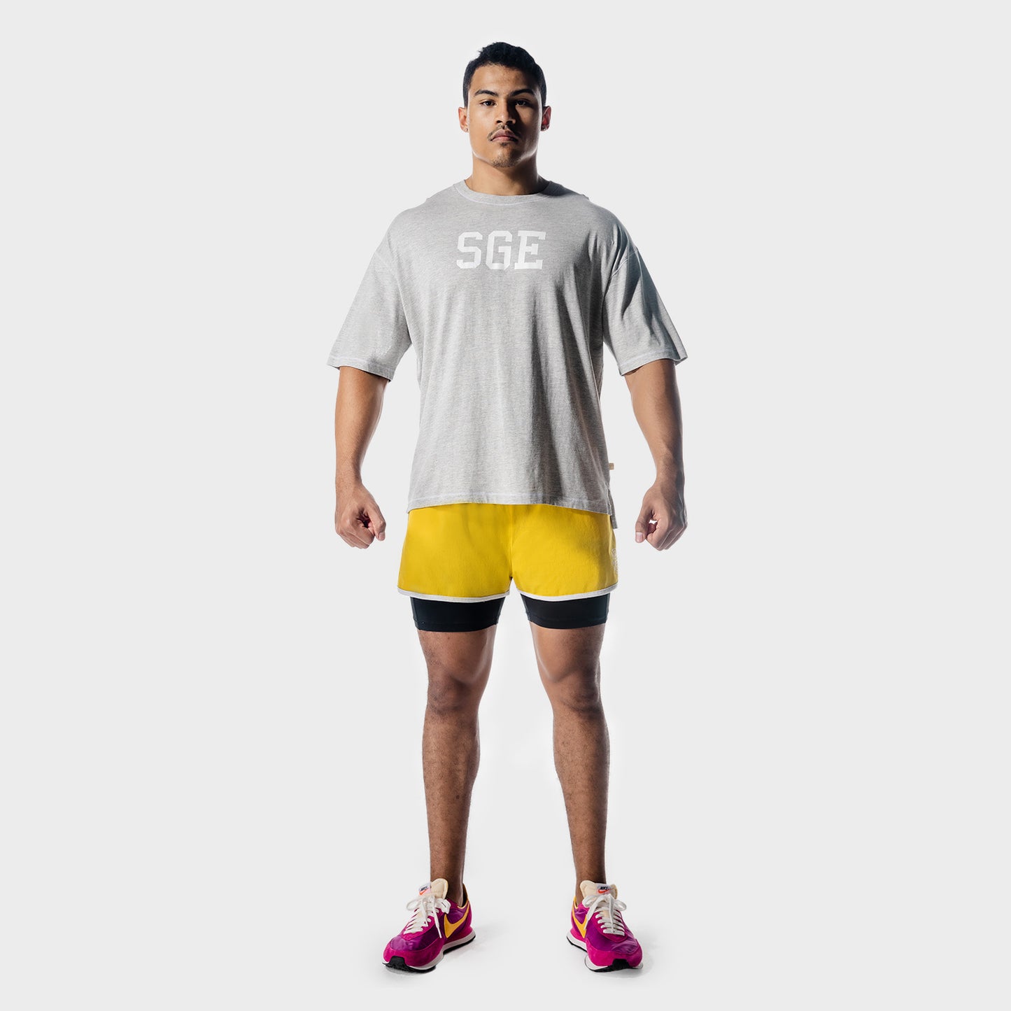 squatwolf-gym-shirts-golden-era-oversized-t-shirt-grey-marl-workout-clothes-for-men