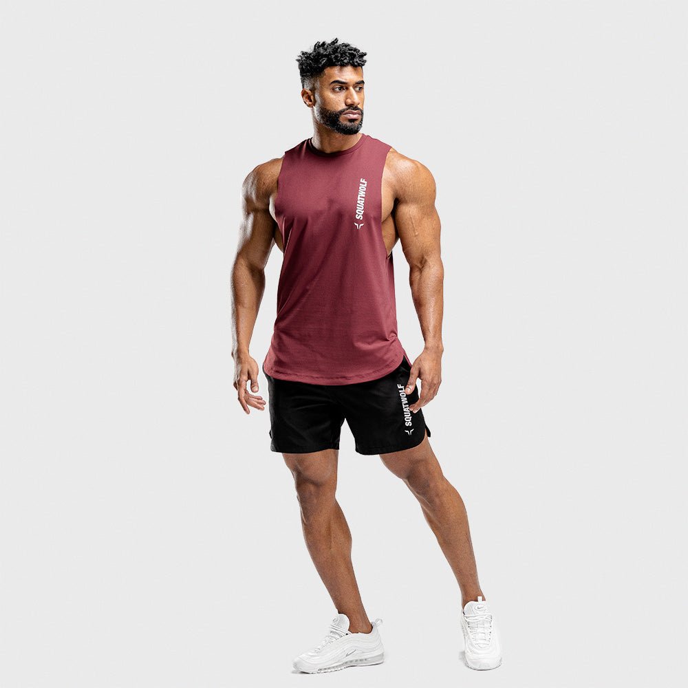 squatwolf-gym-wear-warrior-cut-off-stringer-maroon-workout-stringer-vests-for-men