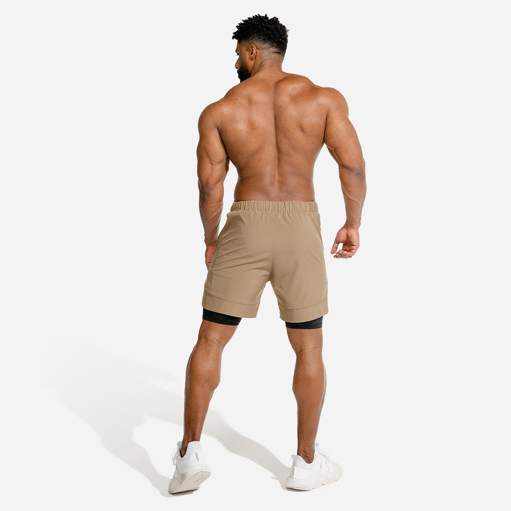 AE | Limitless 2-in-1 Shorts - Taupe | Gym Shorts Men | SQUATWOLF