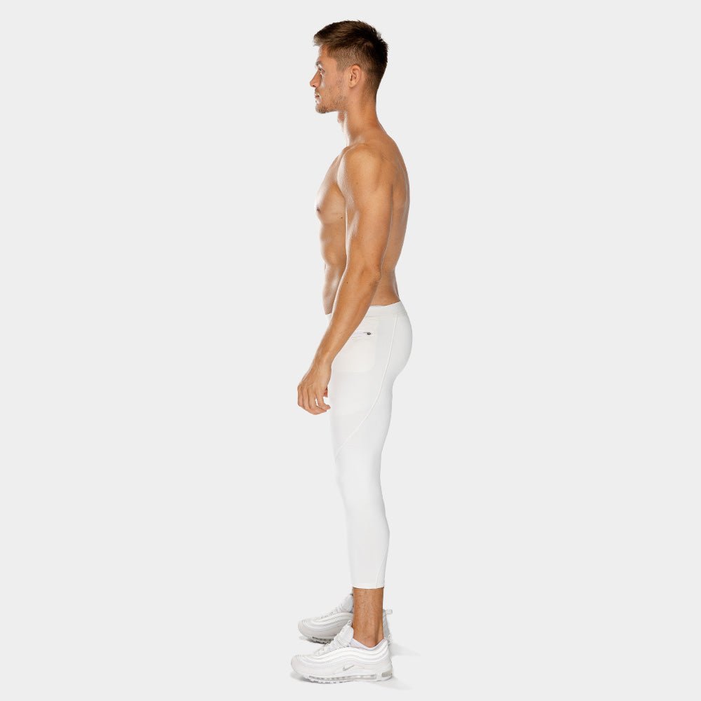 squatwolf-gym-wear-warrior-tights-3/4-white-workout-leggings-for-men