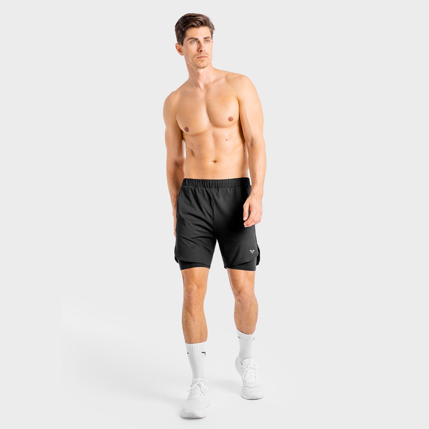AE, Core Mesh 2-in-1 Shorts - Black, Gym Shorts Men