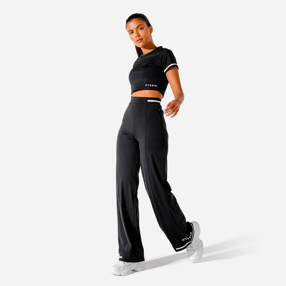 CA, Hybrid Wide Leg Pants - Black, Workout Pants Women