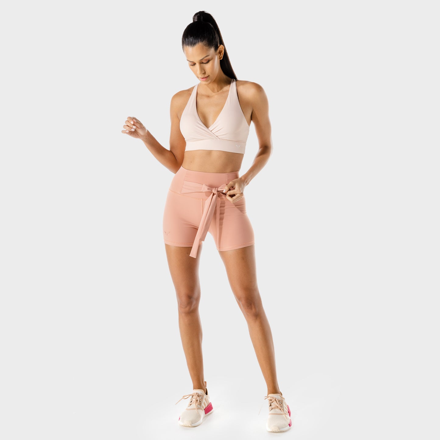 squatwolf-workout-clothes-womens-fitness-tie-shorts-pink-gym-shorts