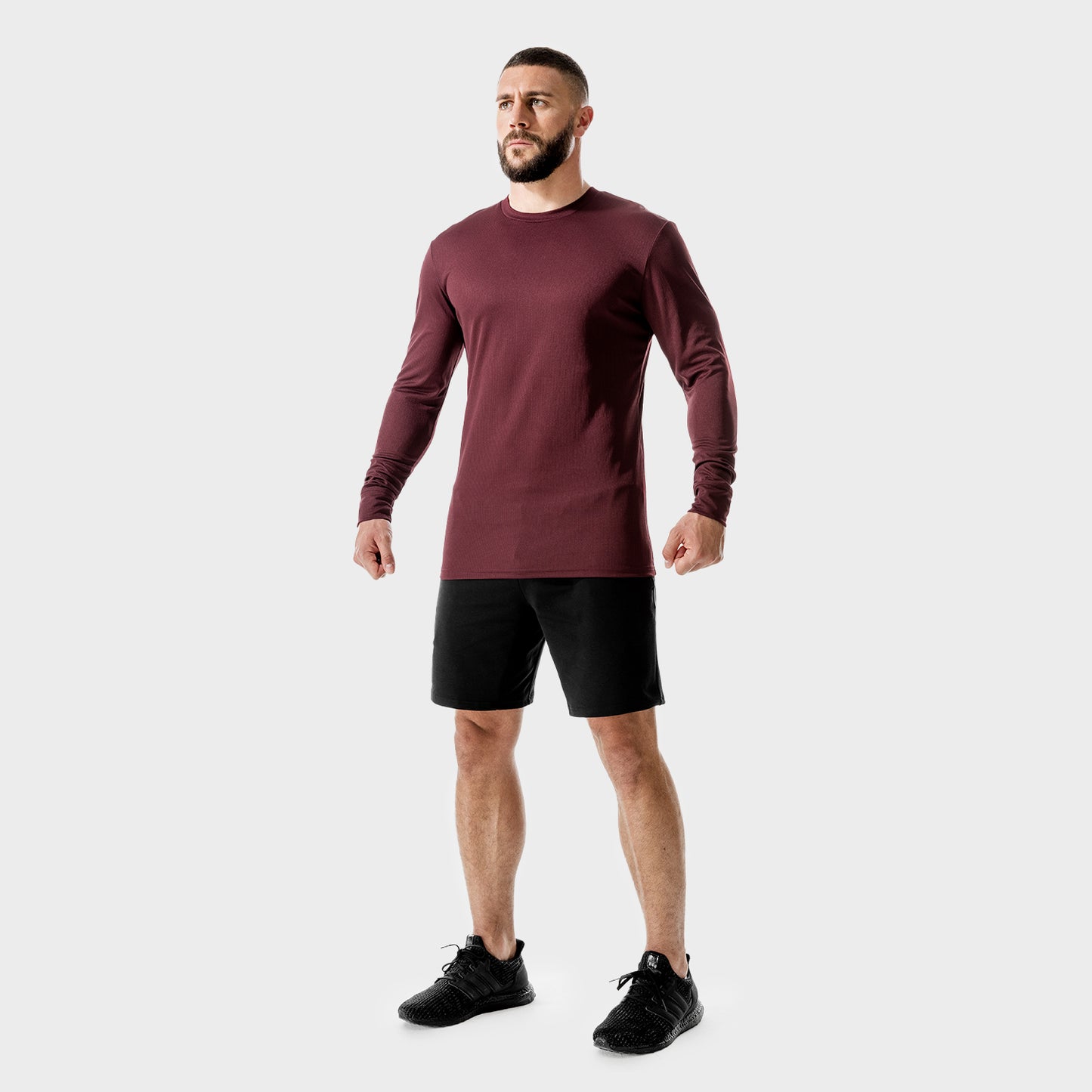 squatwolf-gym-wear-lab360-performance-crew-top-maroon-running-tops-for-men