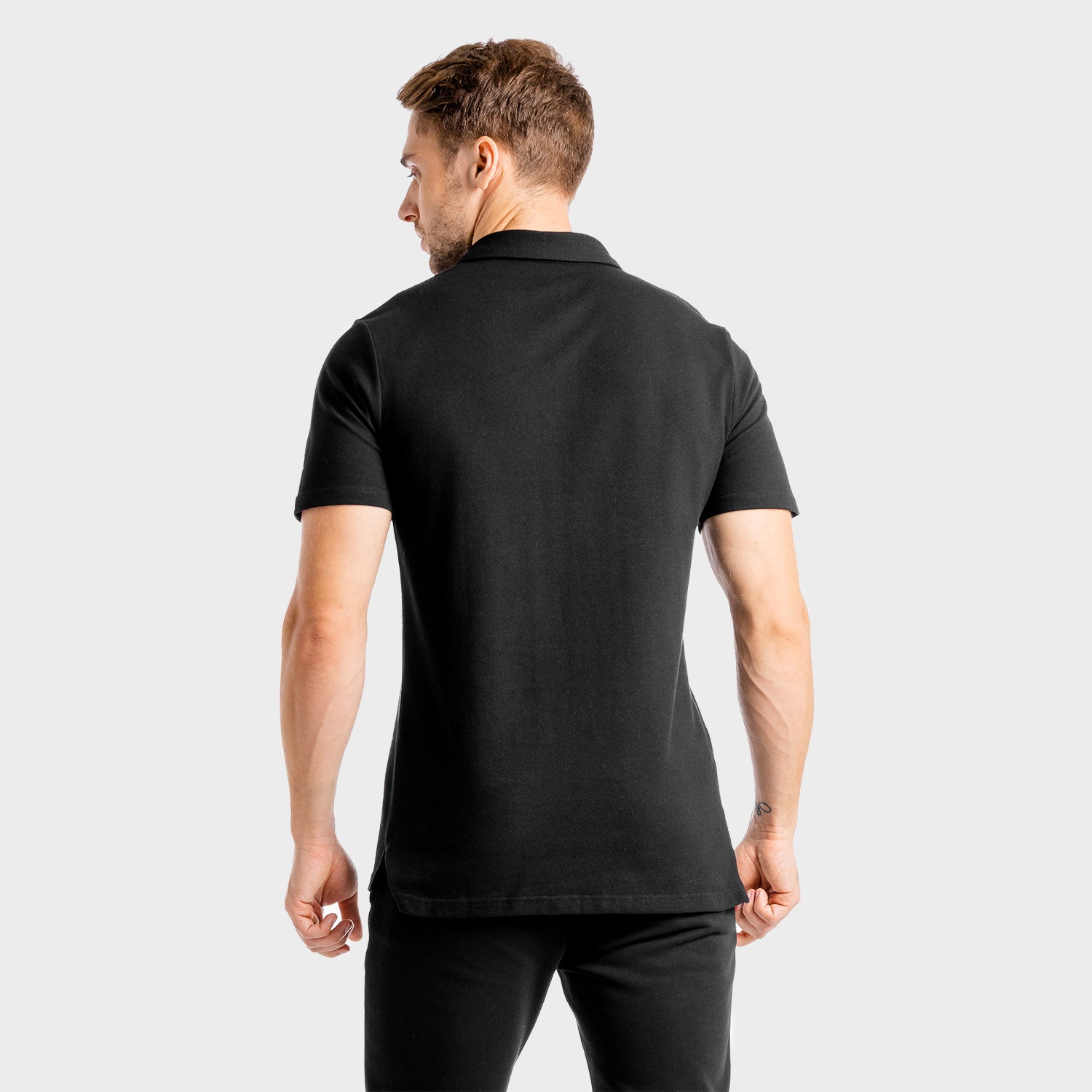 squatwolf-gym-wear-core-tee-polo-black-workout-shirts-for-men