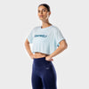 squatwolf-gym-t-shirts-for-women-iconic-crop-tee-blue-workout-clothes