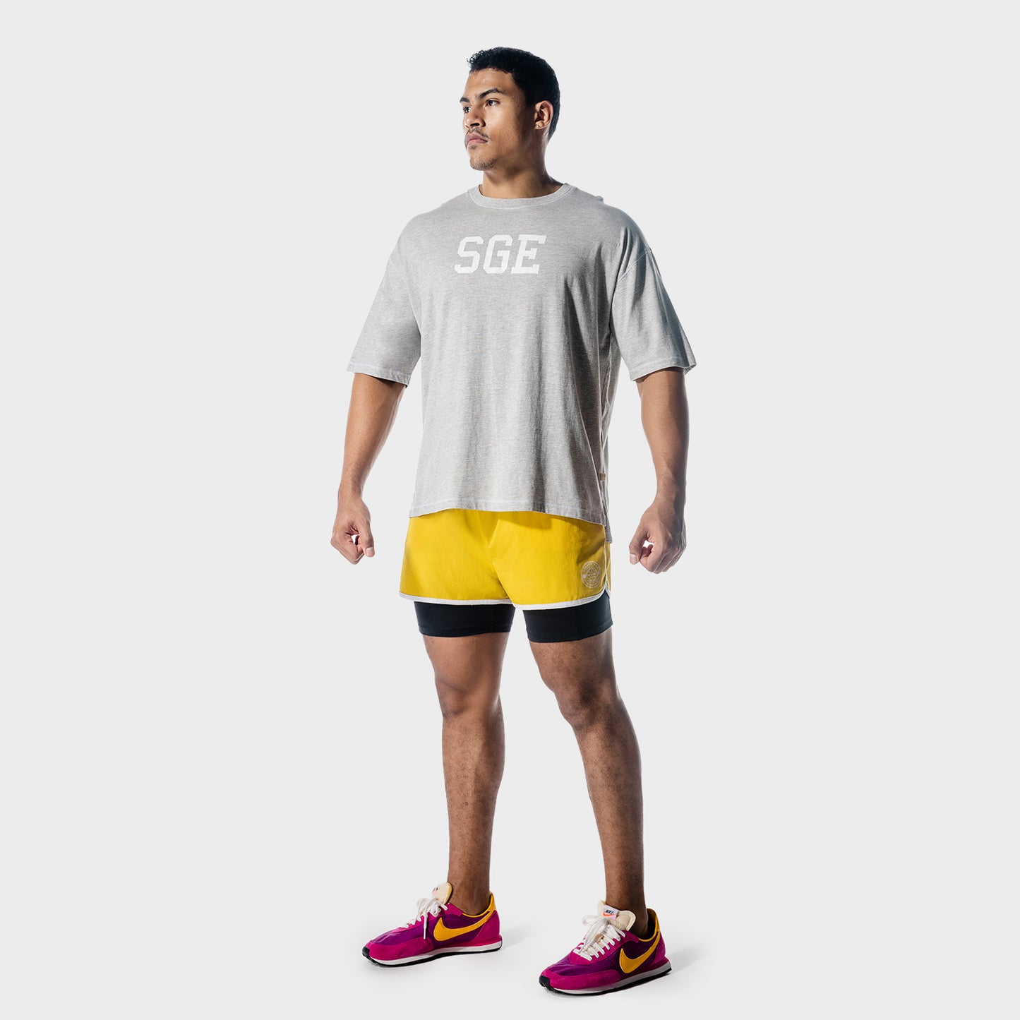 squatwolf-gym-shirts-golden-era-oversized-t-shirt-grey-marl-workout-clothes-for-men
