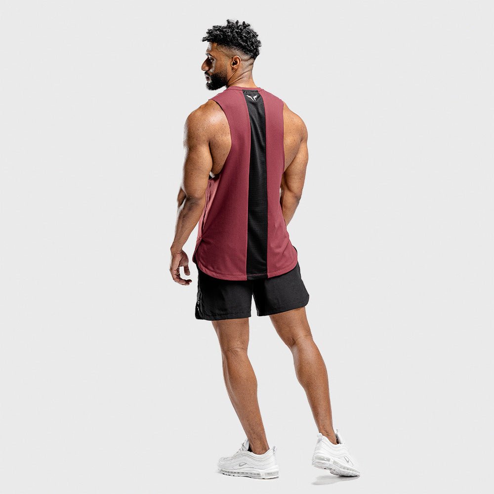 squatwolf-gym-wear-warrior-cut-off-stringer-maroon-workout-stringer-vests-for-men