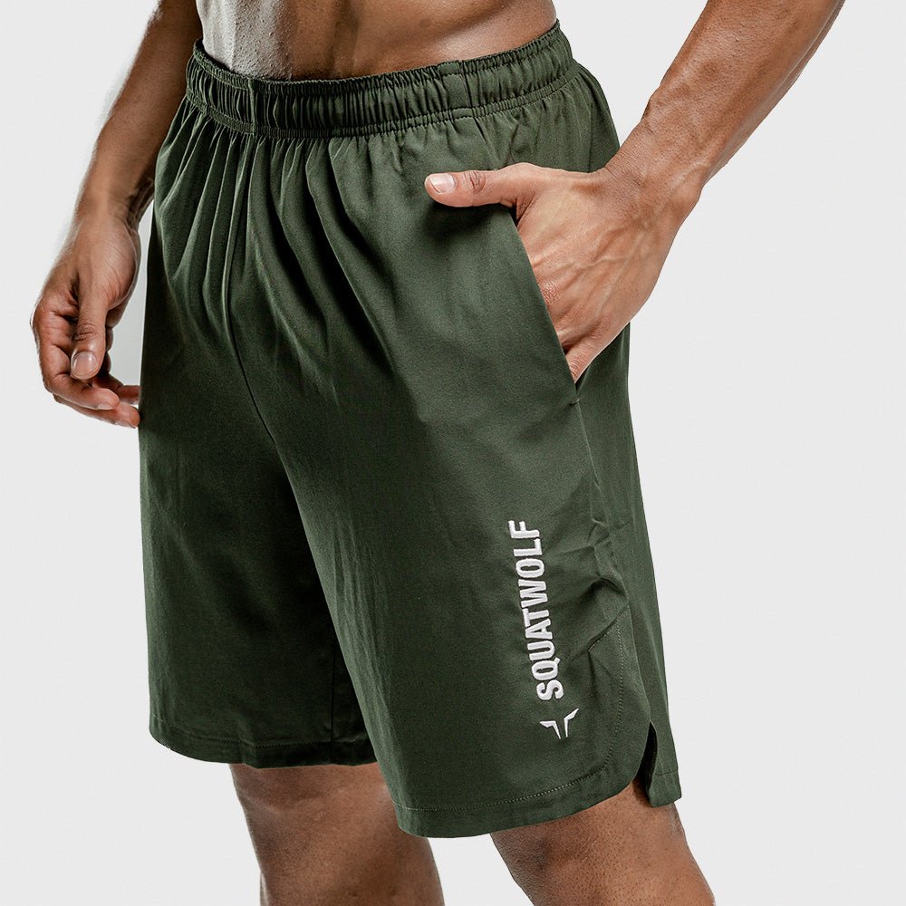 squatwolf-workout-short-for-men-warrior-shorts-knee-length-olive-gym-wear