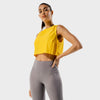 squatwolf-gym-t-shirts-for-women-limitless-crop-top-yellow-workout-clothes