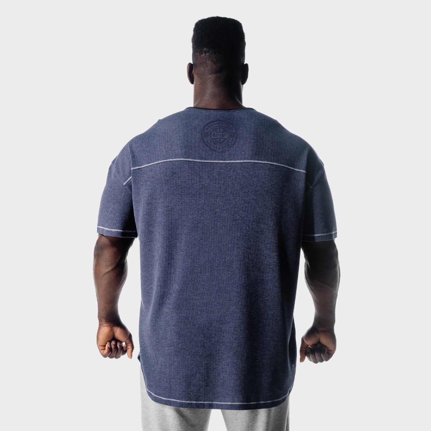 squatwolf-workout-shirts-golden-era-waffle-top-patriot-blue-gym-wear-for-men