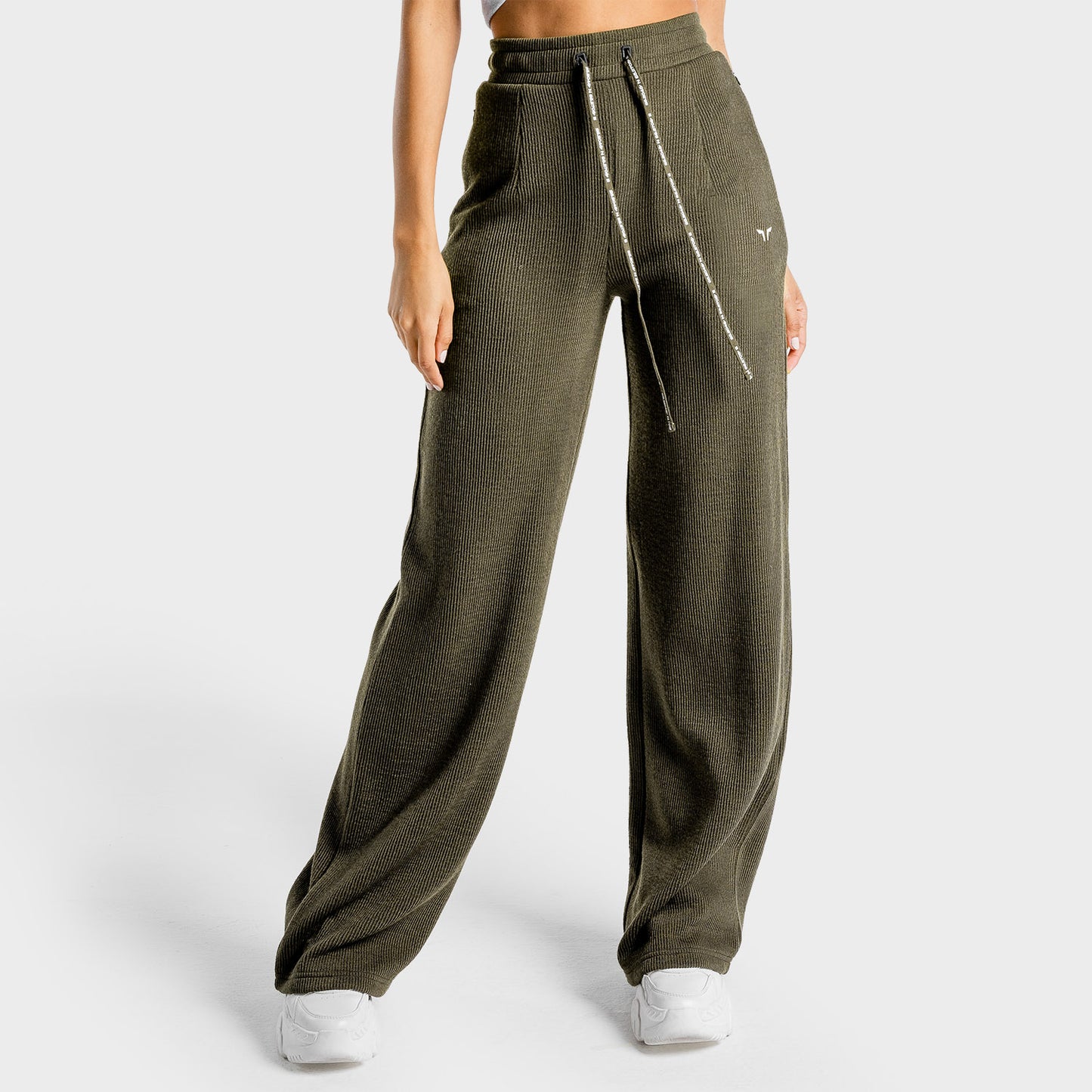 Luxe Wide Leg Pants - Olive | Workout Pants Women | SQUATWOLF