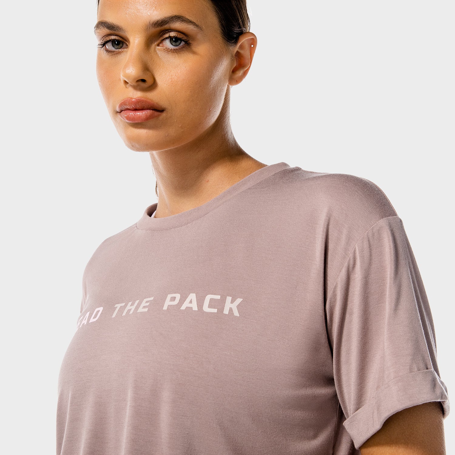 squatwolf-gym-t-shirts-for-women-the-pack-tee-taupe-workout-clothes