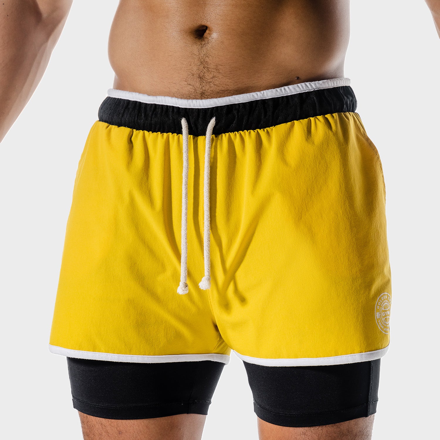 SQUATWOF-gym-wear-golden-era-2-in-1-shorts-yellow-workout-shorts-for-men