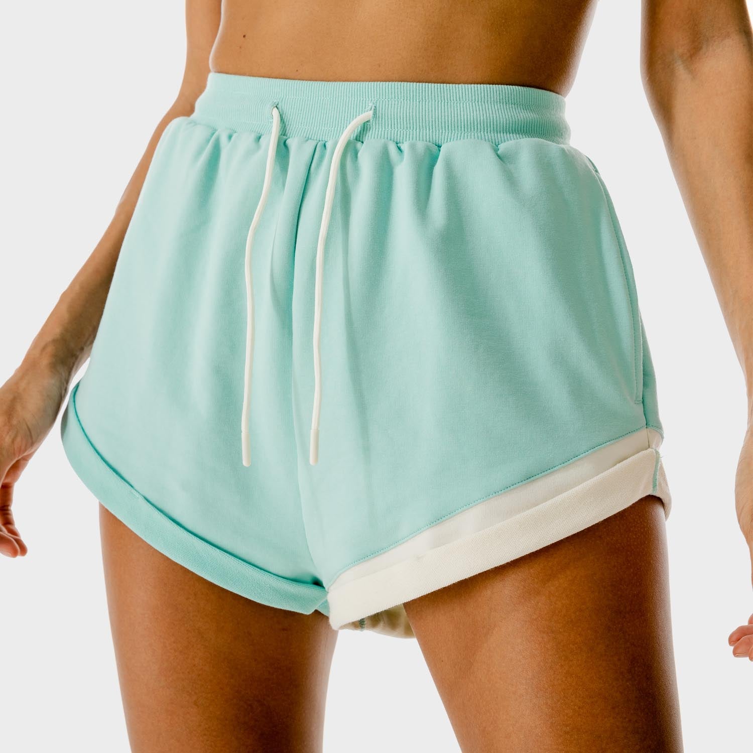 squatwolf-workout-clothes-lab-shorts-blue-gym-shorts-for-women