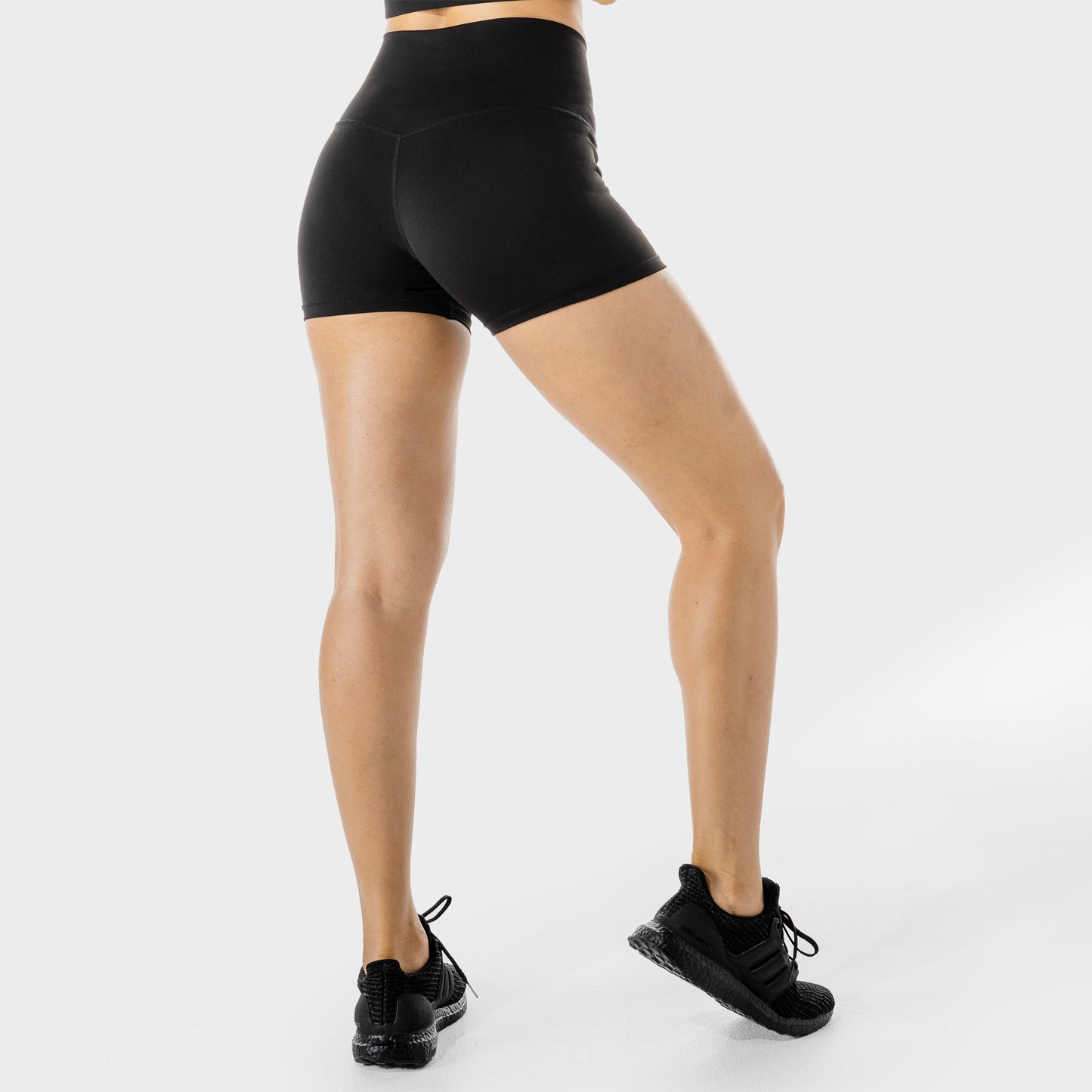 squatwolf-workout-clothes-womens-fitness-tie-shorts-black-gym-shorts