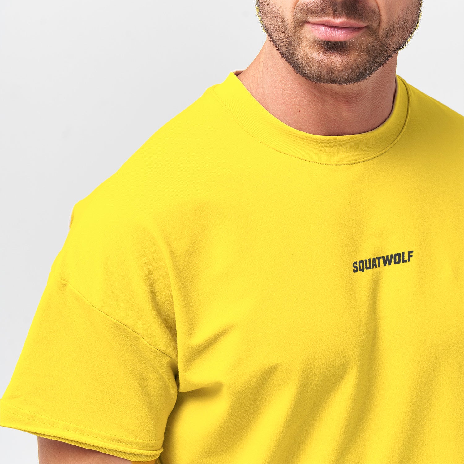 squatwolf-gym-wear-bodybuilding-tee-corn-yellow-workout-shirts-for-men