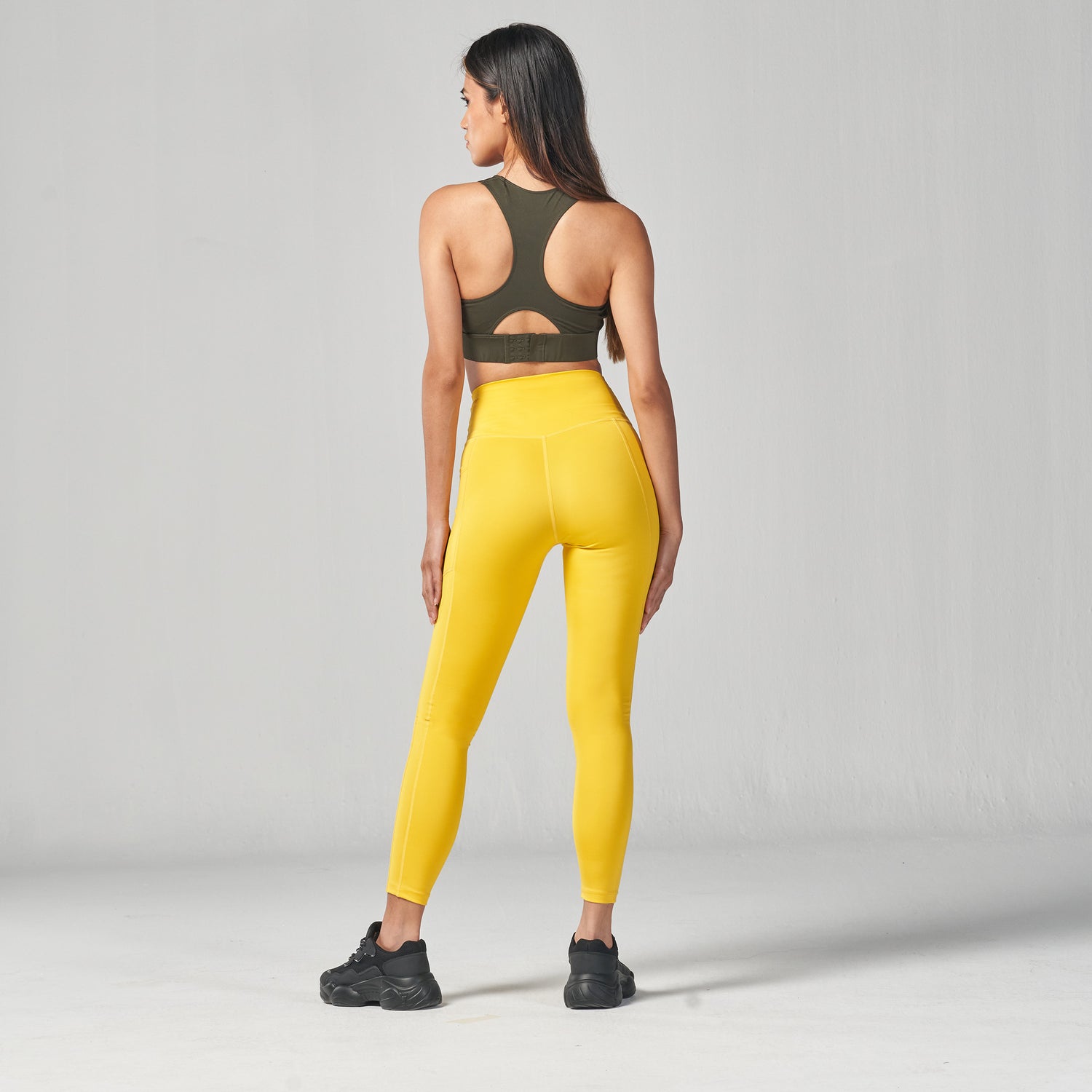 Women's recycled collection training tights, yellow
