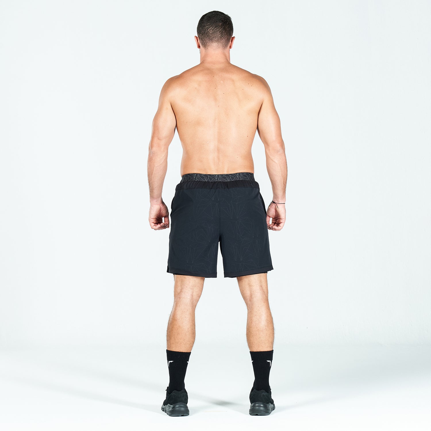 Mens Black Unbranded Teamwear Pro Gym Shorts