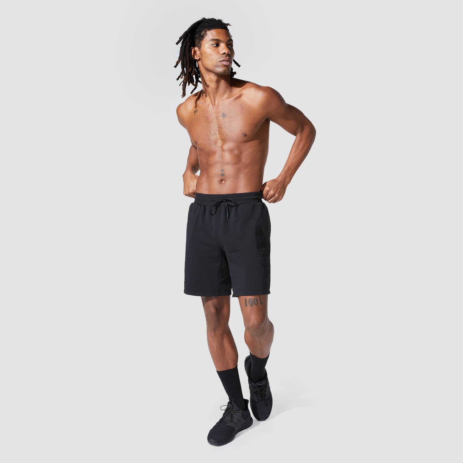 AE, Graphic Wordmark Jogger Shorts - Black