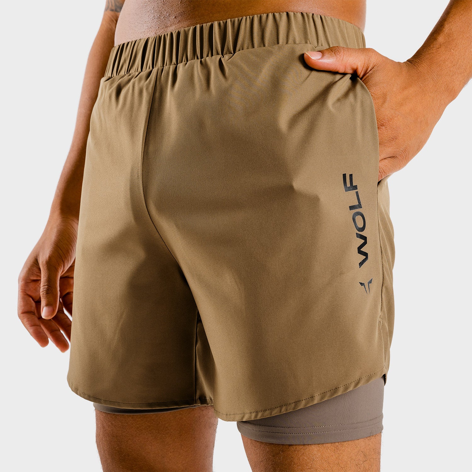 squatwolf-gym-wear-primal-shorts-2-in-1-brown-workout-shorts-for-men