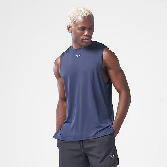 AE | Essential Gym Tank- Navy | Gym Tanks Men | SQUATWOLF