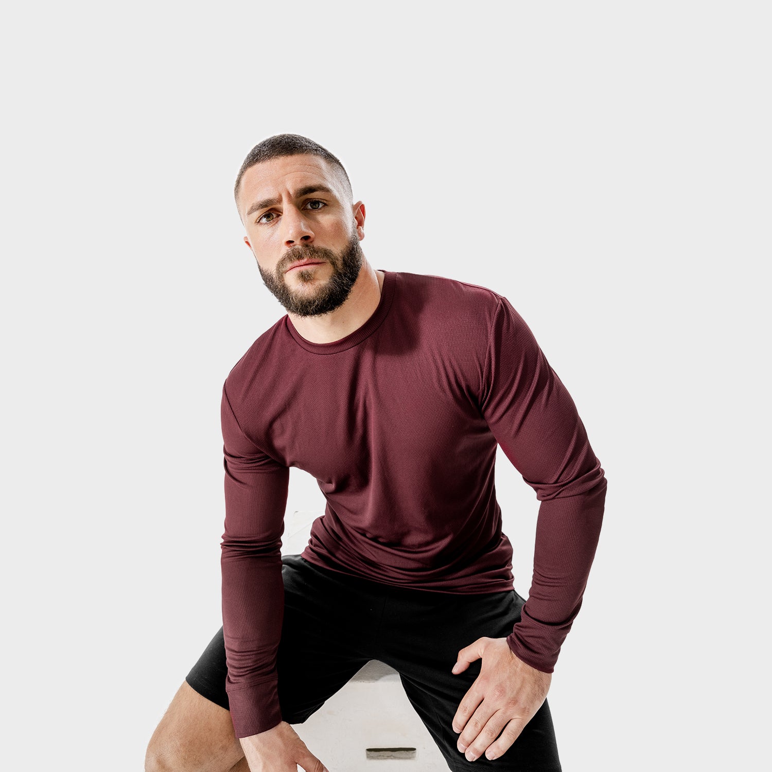 squatwolf-gym-wear-lab360-performance-crew-top-maroon-running-tops-for-men