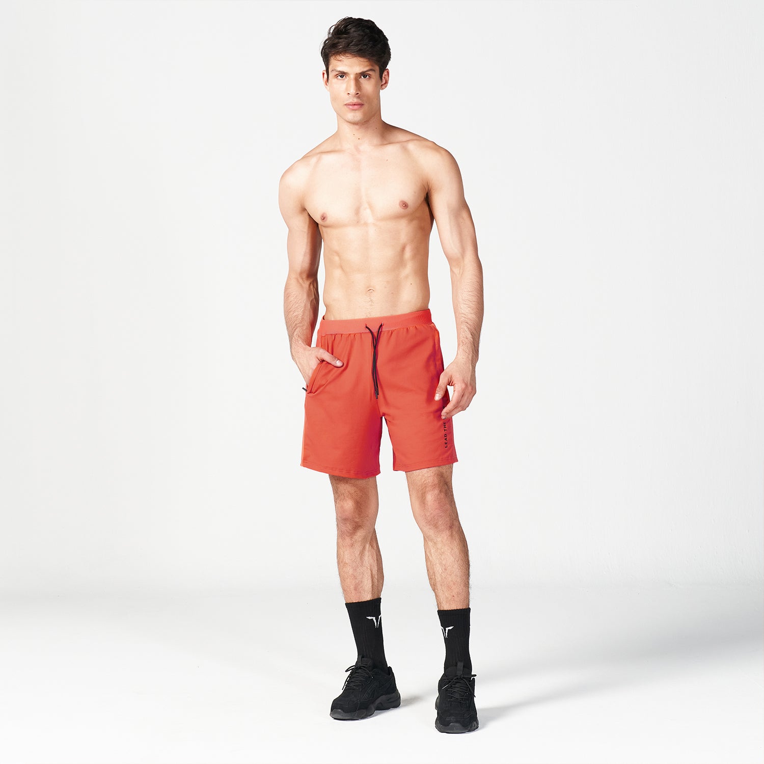 squatwolf-gym-wear-ribbed-flex-shorts-orange-workout-short-for-men