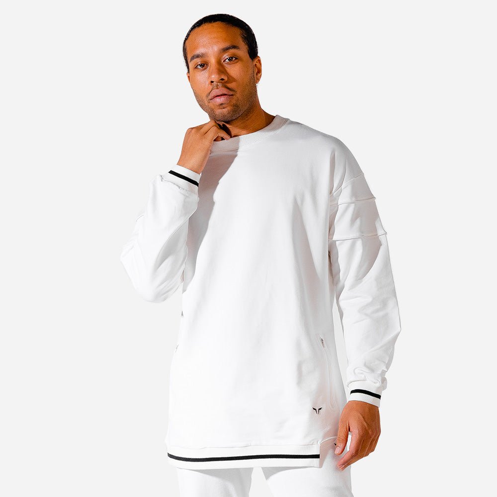 squatwolf-workout-shirts-for-men-hybrid-oversize-sweatshirt-white-gym-wear