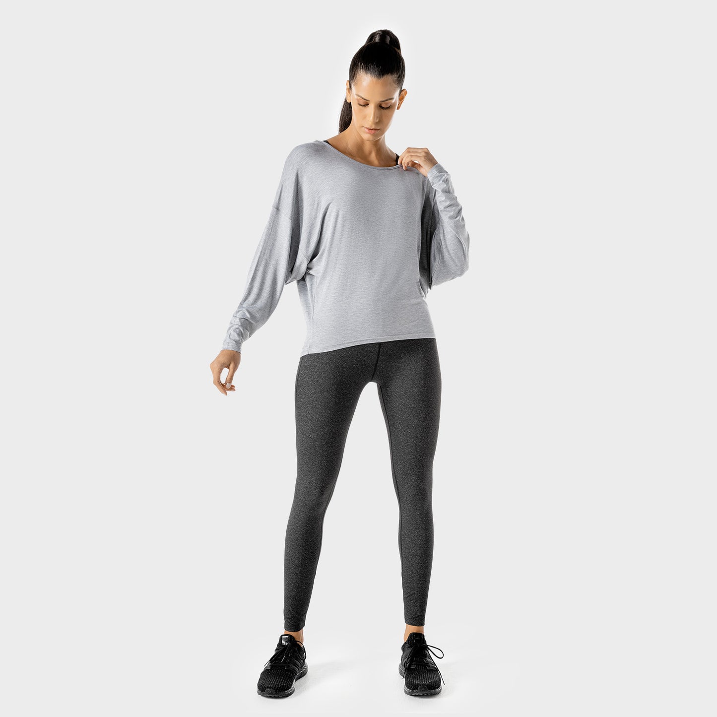 squatwolf-gym-wear-womens-fitness-batwing-top-grey-workout-shirts