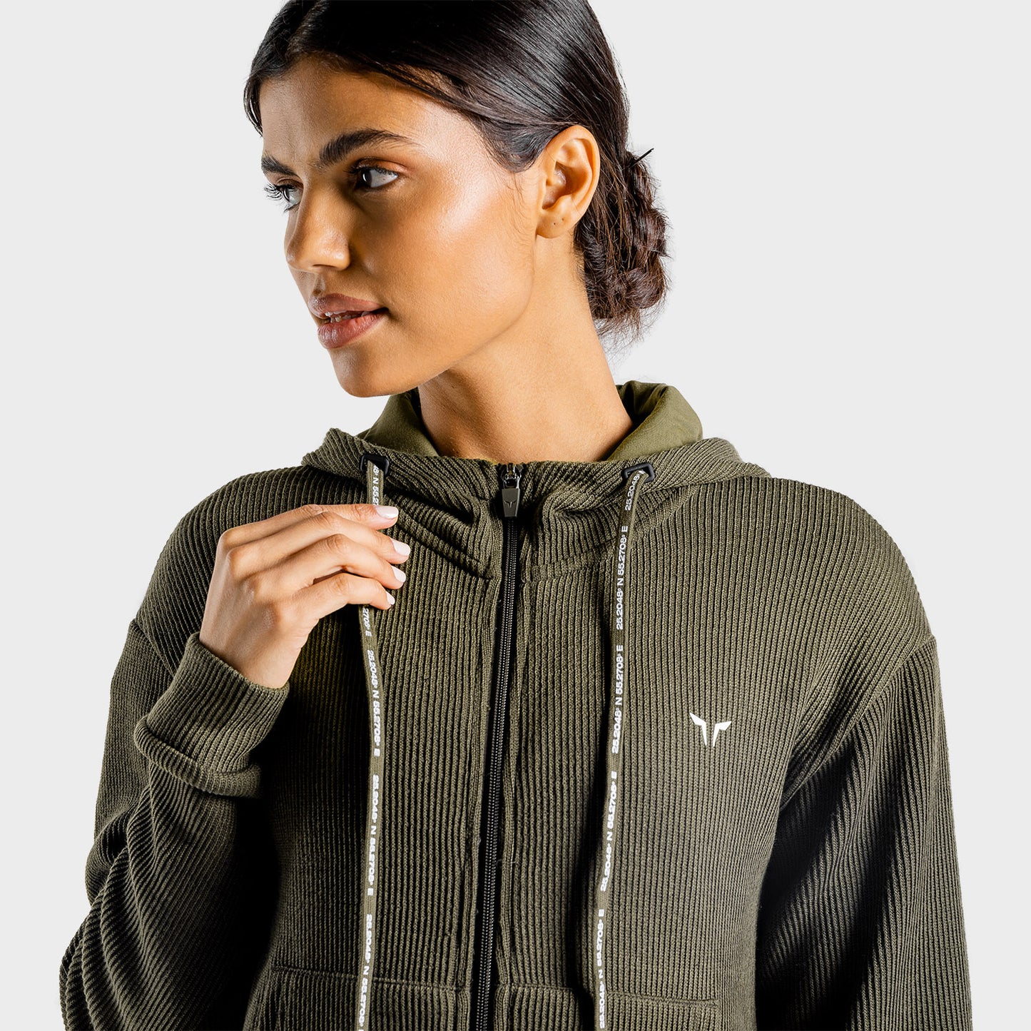 squatwolf-gym-hoodies-women-luxe-zip-up-olive-workout-clothes
