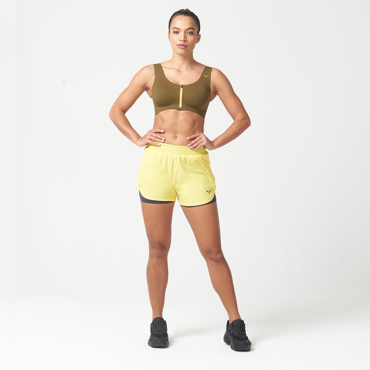 squatwolf-workout-clothes-lab360-never-stop-2-In-1-shorts-yellow-gym-shorts-for-women