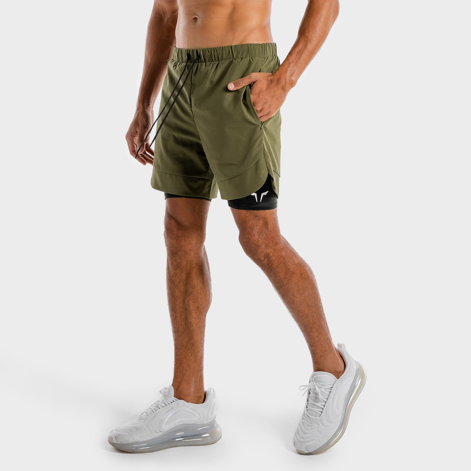 Men's Shorts with Leggings 2-in-1 CAMO KHAKI