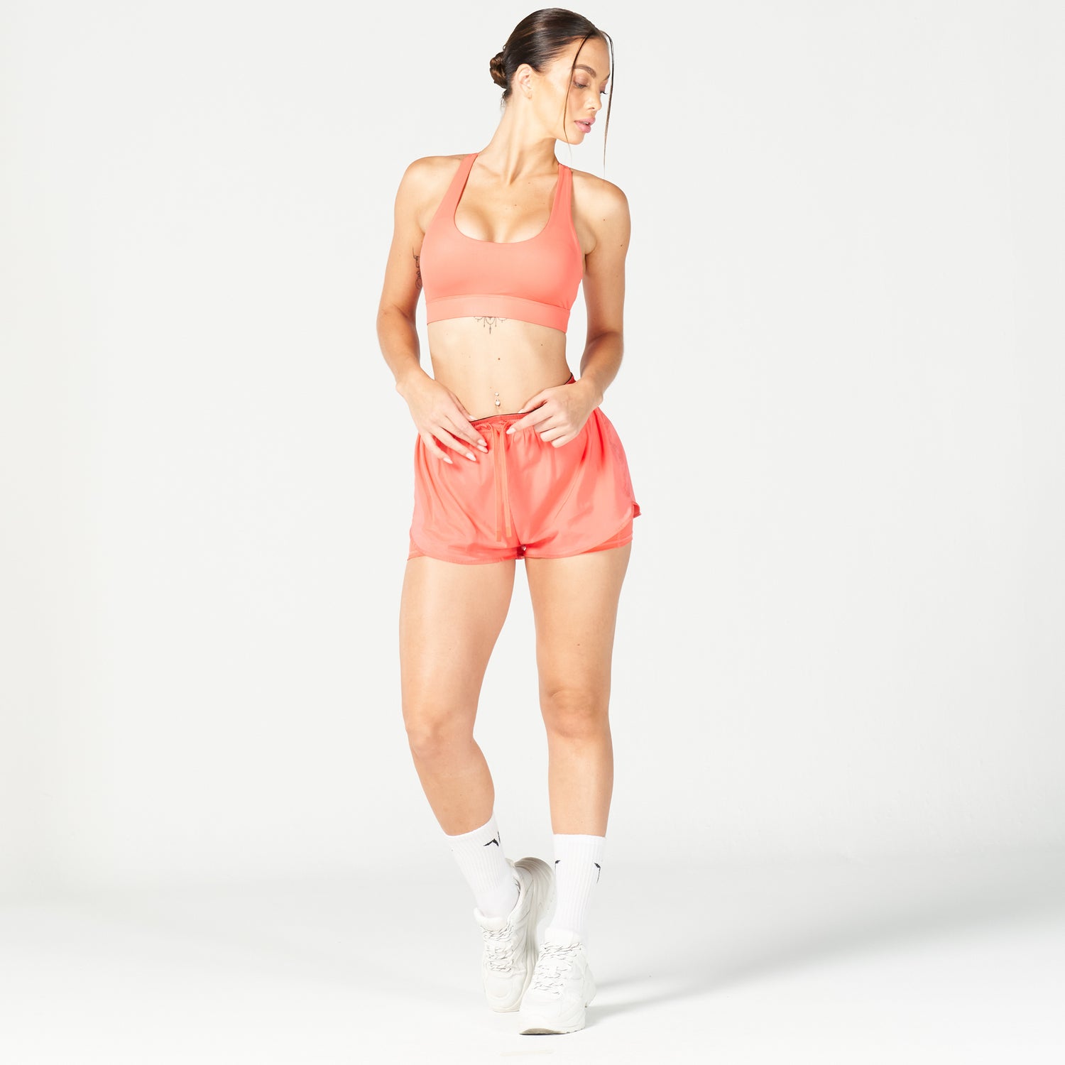 AE, Glaze 2-in-1 Shorts - Hot Coral, Workout Shorts Women