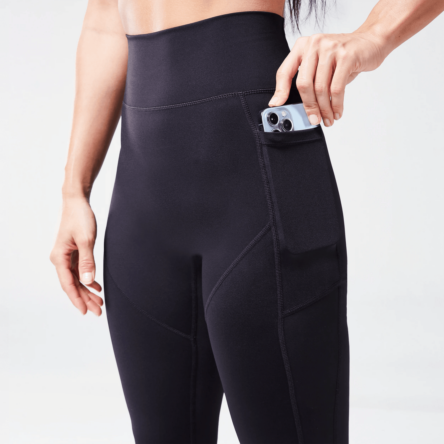 Women's Fitness High-Waisted Leggings – FTI 100 Black - [EN] smoked black -  Domyos - Decathlon