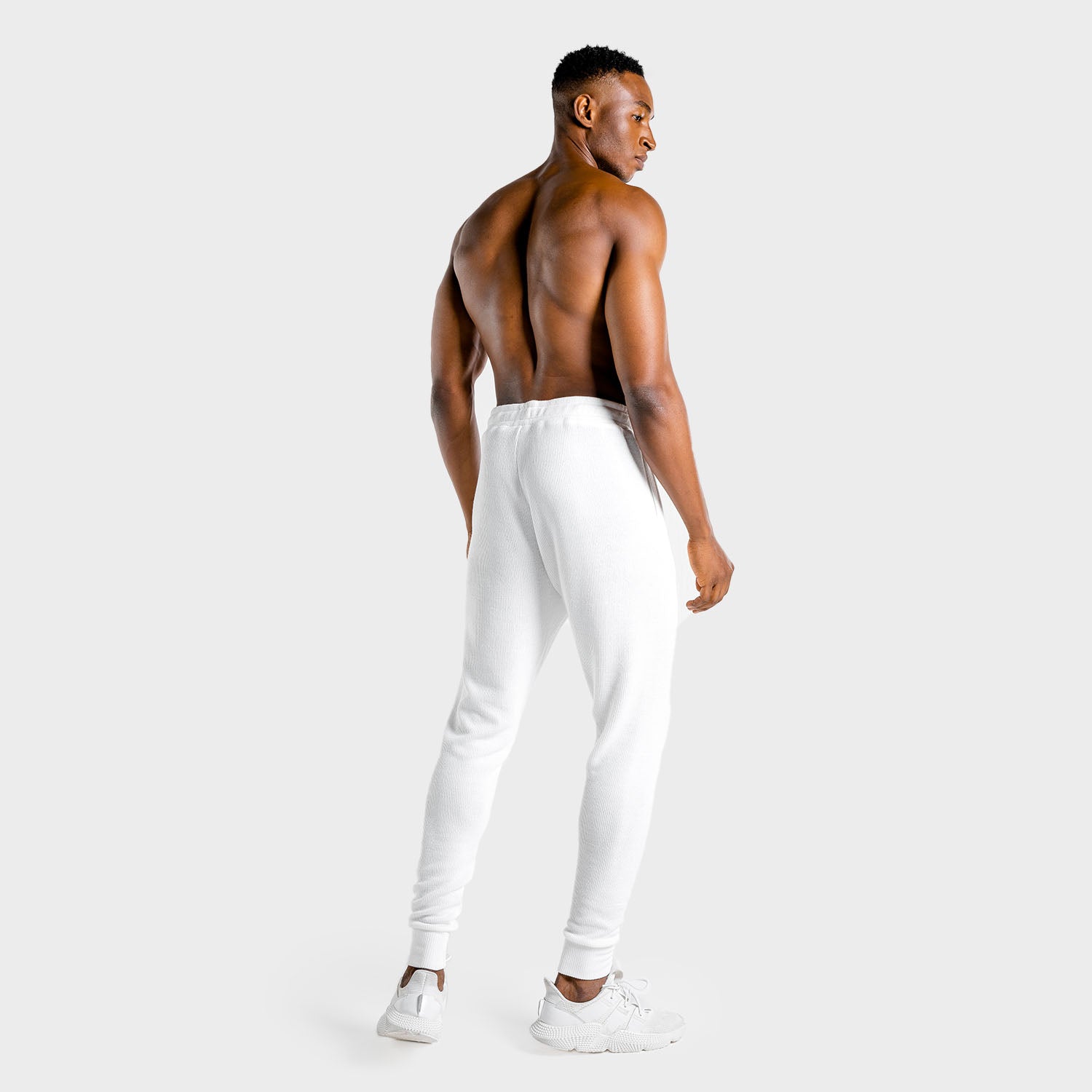 squatwolf-workout-pants-for-men-luxe-joggers-white-gym-wear