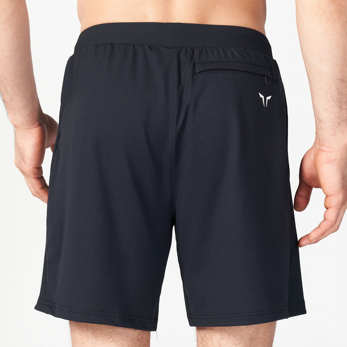 squatwolf-gym-wear-ribbed-flex-shorts-black-workout-short-for-men