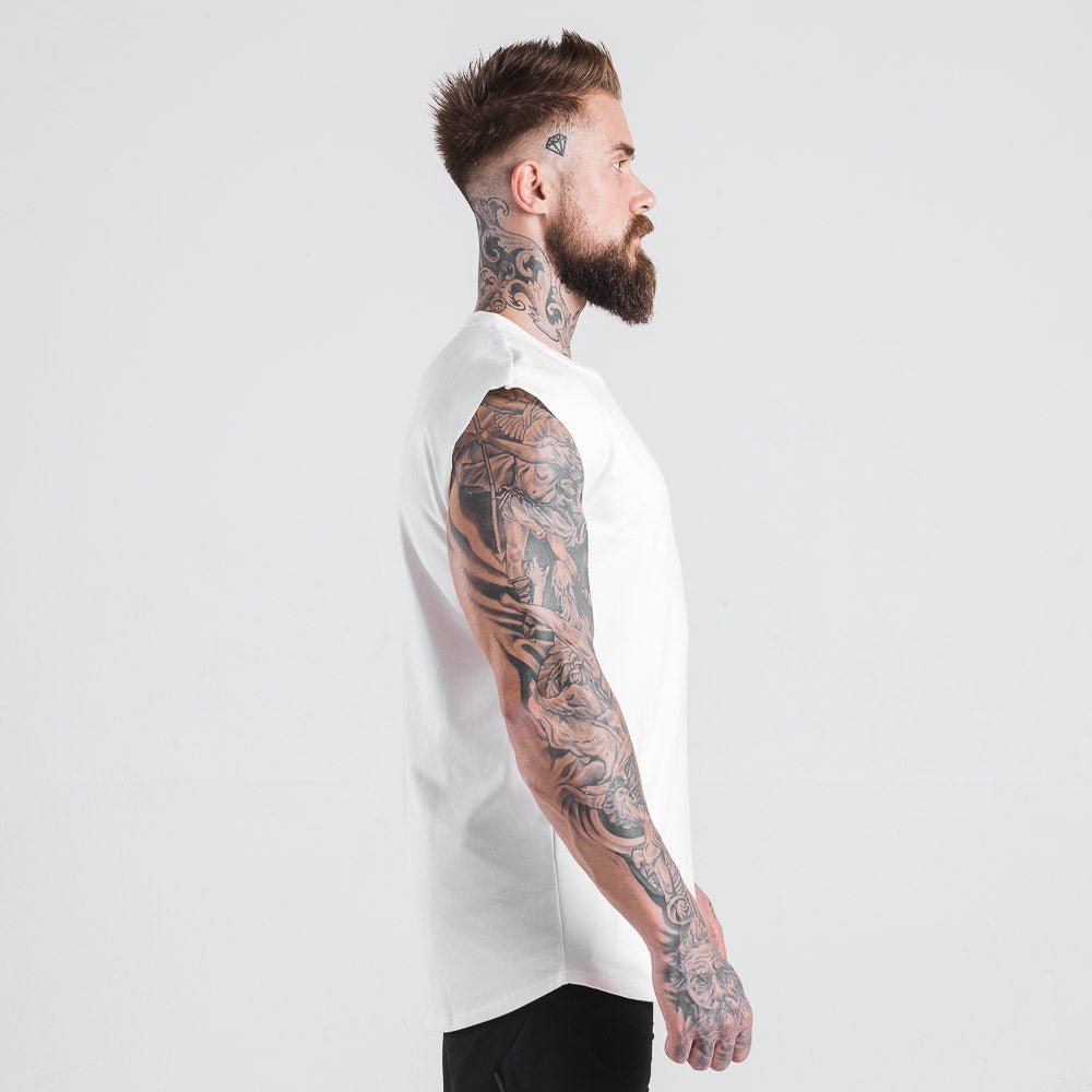 squatwolf-gym-wear-statement-drop-shoulder-top-white-workout-tops-for-men