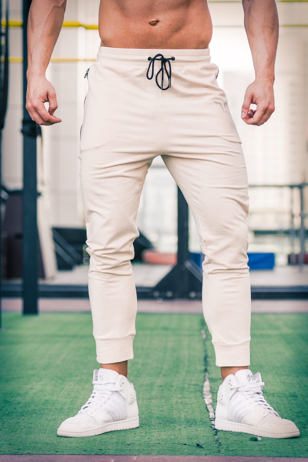 White sand jogger pants