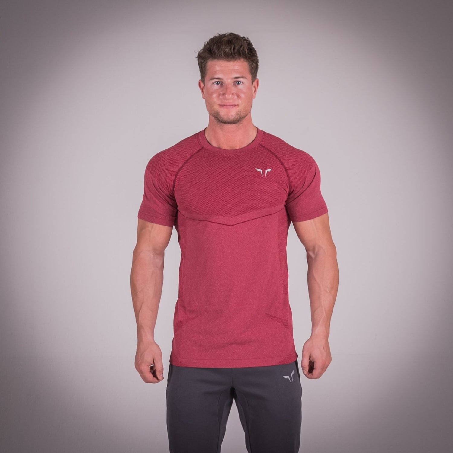 Cv Seamless Dry Knit Tee Bali Red In Half Sleeves Gym T Shirts Men Squatwolf