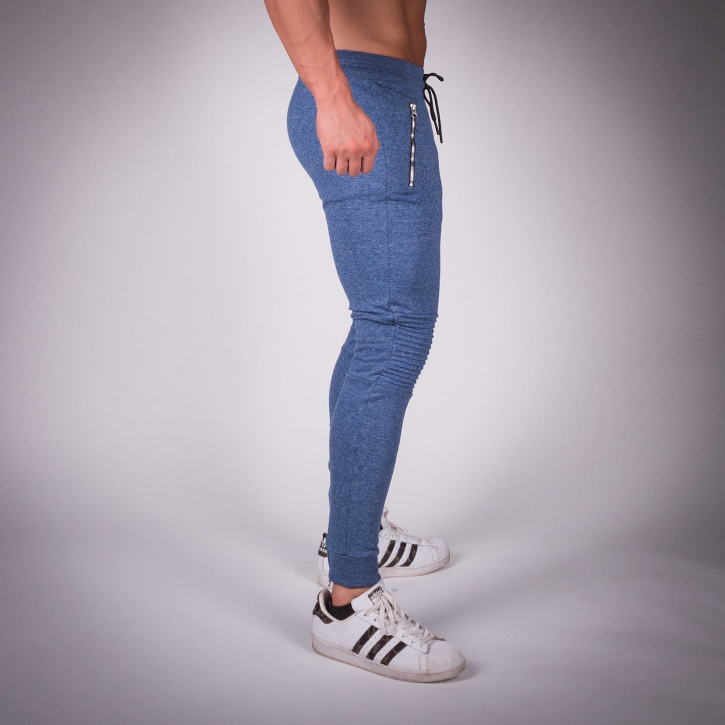 Ribbed jogger pants blue