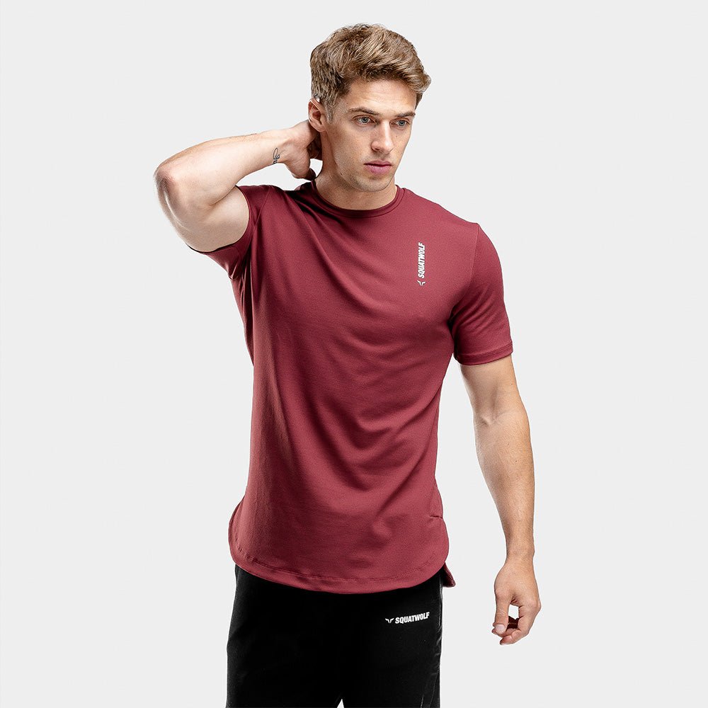 squatwolf-workout-shirts-for-men-warrior-tee-maroon-gym-wear