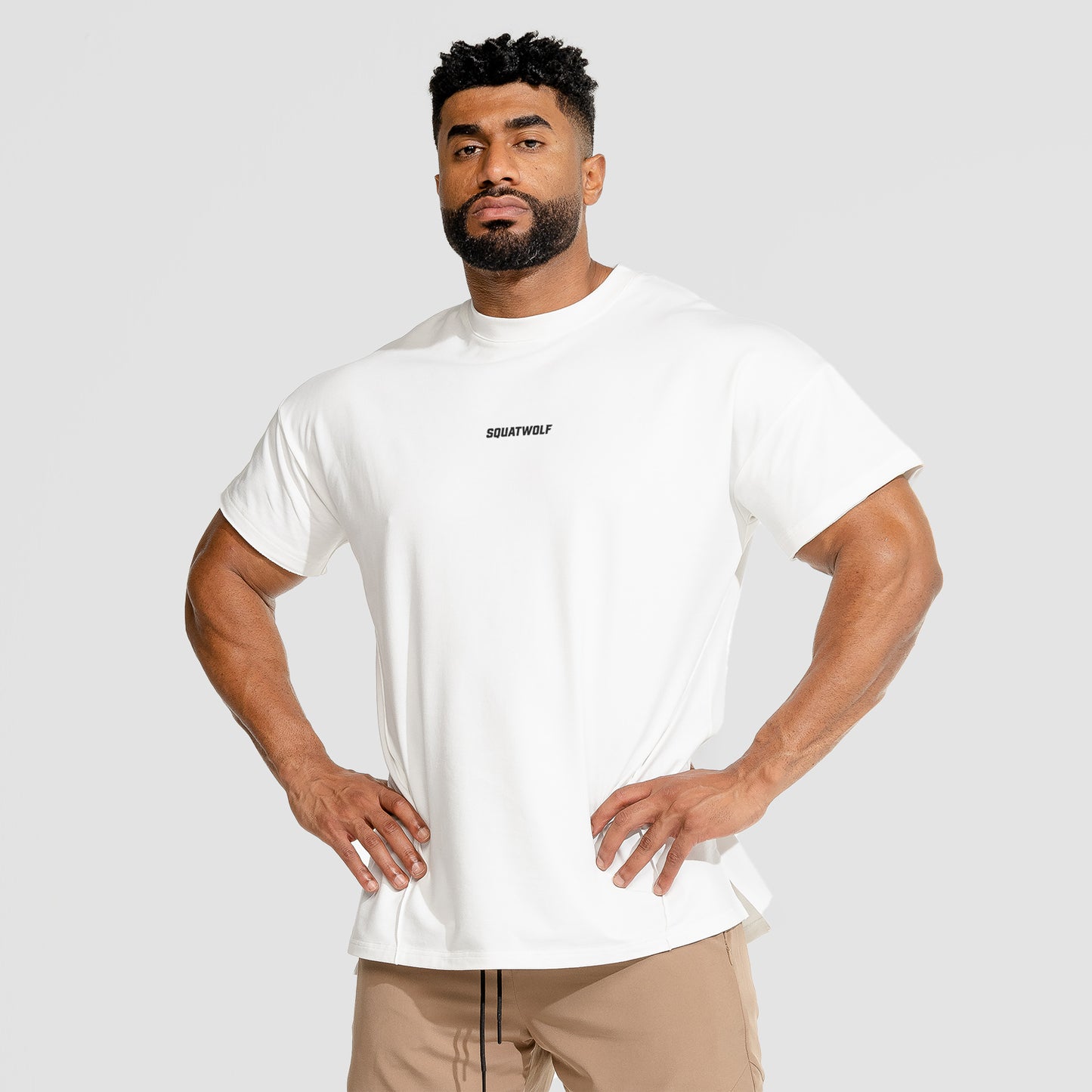 Stirre Sanctuary Tilskyndelse AE | Bodybuilding Tee - White | Gym T-Shirts Men | SQUATWOLF