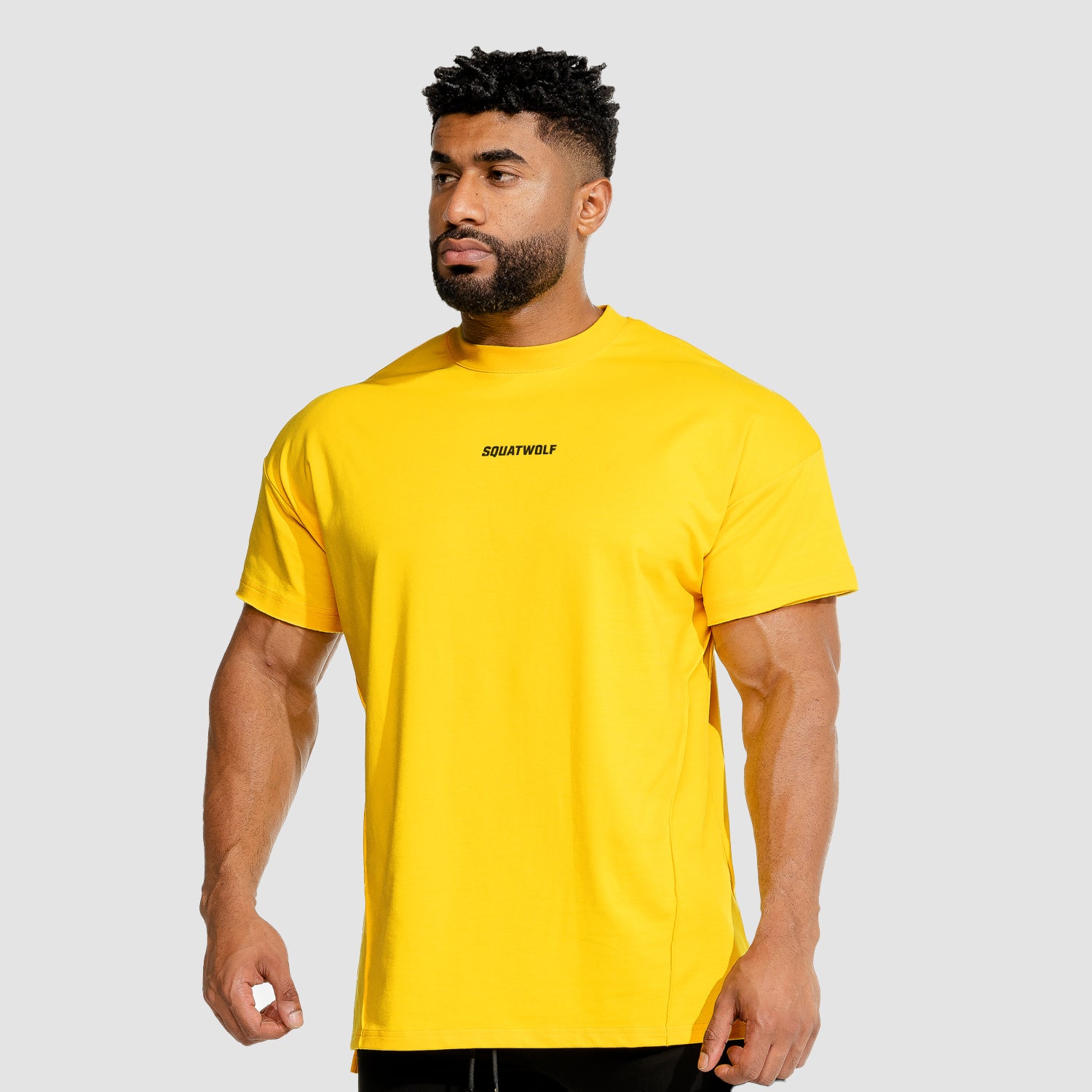 squatwolf-gym-wear-bodybuilding-tee-yellow-workout-shirts-for-men