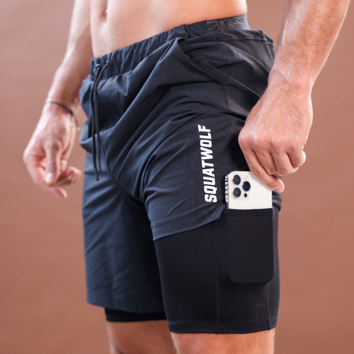 AE, Core 7'' ProTech 2-in-1 Shorts - Black, Gym Shorts Men